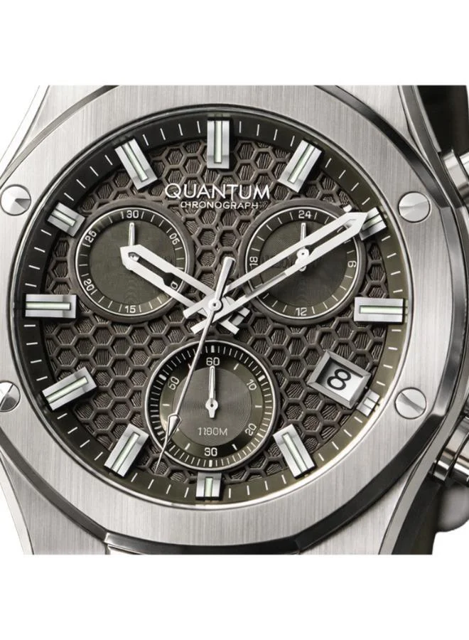 كوانتوم Men's Silicone Analog Watch HNG1230.375 - 44 mm